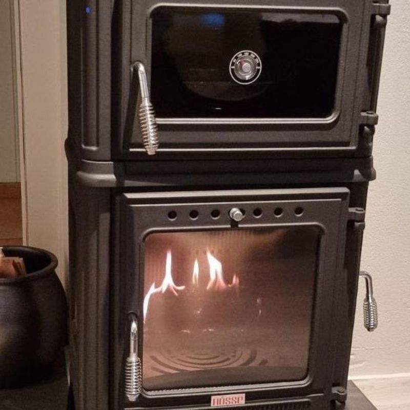 Vedkomfyr Modell 8010CK koketopp bakerovn 7kW lime green