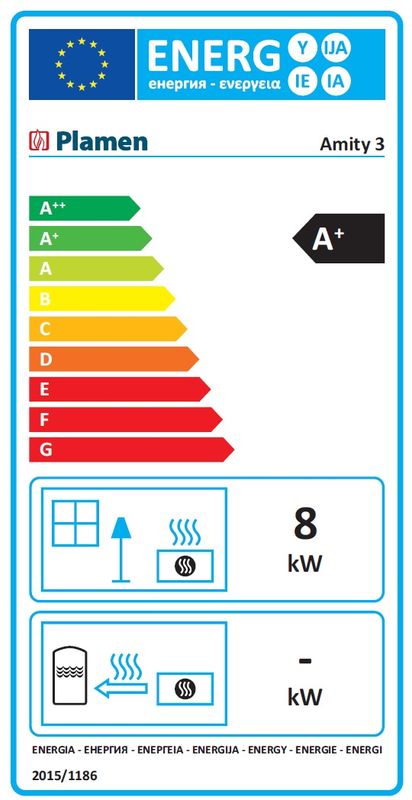 Peisovn Plamen Amity 3 med kokeplata 8kW støpejern