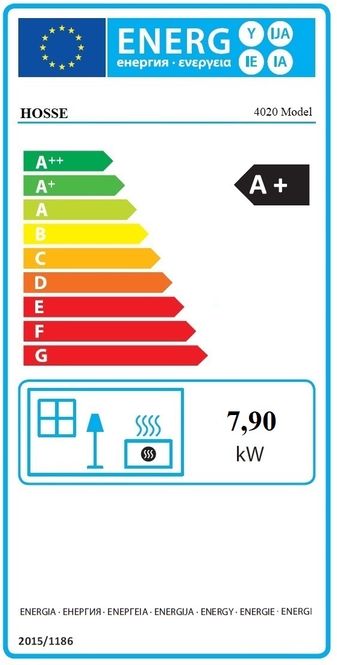 Huvudbild Vedkomfyr Modell 4020 7,9 kW 