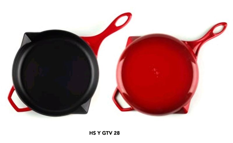 Støpejernspanne 28 cm rød